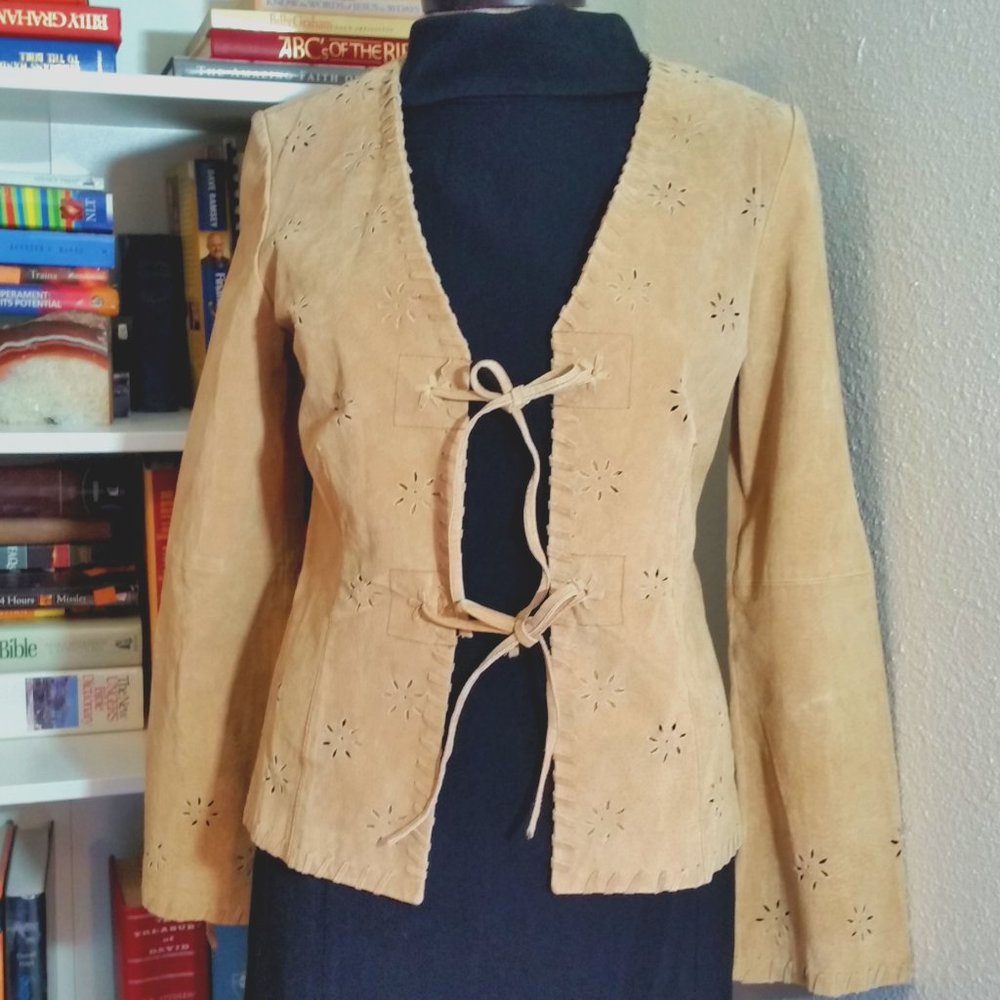 MISDEMEANOR 70's SUEDE 100% LEATHER JACKET RETRO/WESTERN